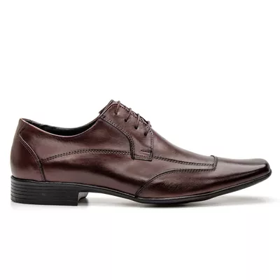 Sapato Social Masculino em Couro com Detalhes Tabaco - Topfran Sapatos Sociais