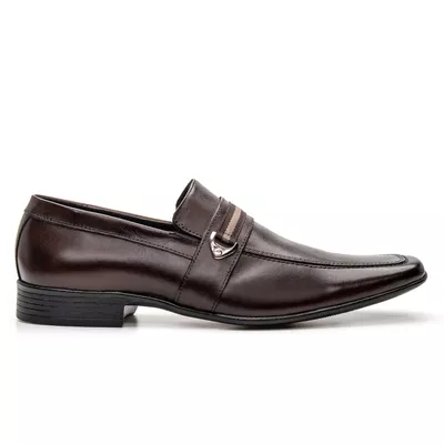 Mocassim Masculino em Couro Loafer Social Café - Topfran Sapatos Sociais