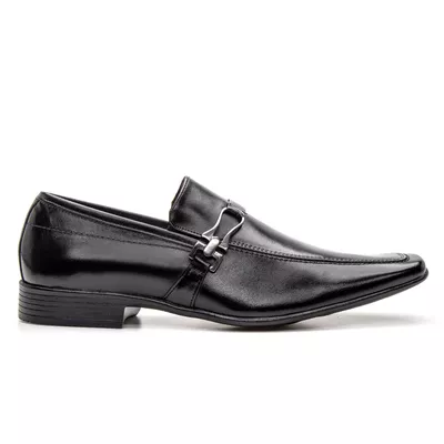 Sapato Social Masculino em Couro Bico Fino Fivela Preto - Topfran Sapatos Sociais