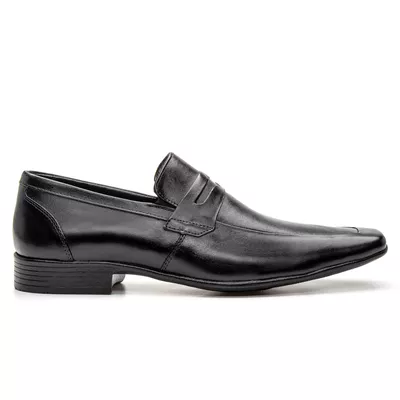 Mocassim Social Masculino em Couro Loafer Sofisticado Preto - Topfran Sapatos Sociais
