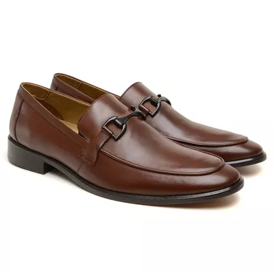 Sapato Mocassim Masculino Couro Legítimo Marrom - Torani Calçados