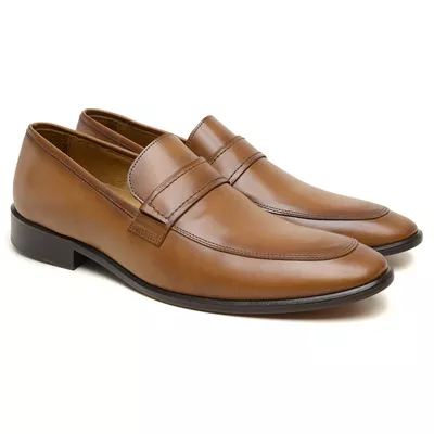  Sapato Social Masculino Couro Legítimo Caramelo - Torani Calçados