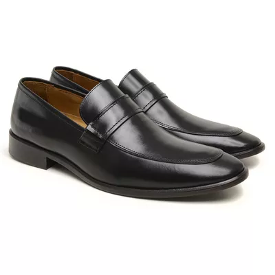  Sapato Social Loafer Masculino Couro Preto - Torani Calçados
