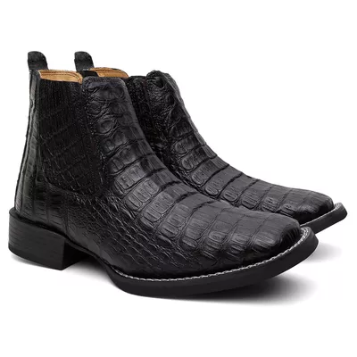 Bota Cano Curto Turuna Jacaré PRETO ANATOMIC - TURUNA BOOTS