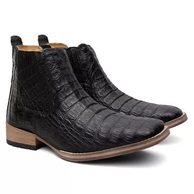 Bota Cano Curto Turuna Jacaré PRETO EXCLUSIVE - TURUNA BOOTS