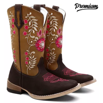 Bota Texana Feminina Floral - TURUNA BOOTS