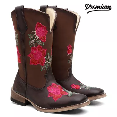 Bota Texana Feminina Floral - TURUNA BOOTS