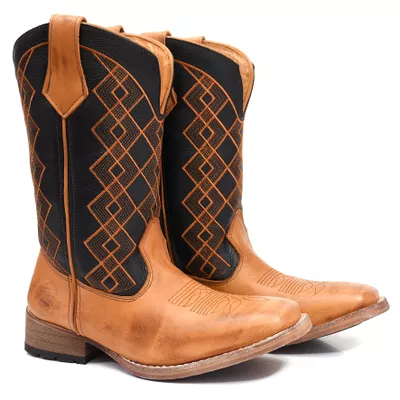 Bota Texana Masculina latego whisk floater preto - TURUNA BOOTS