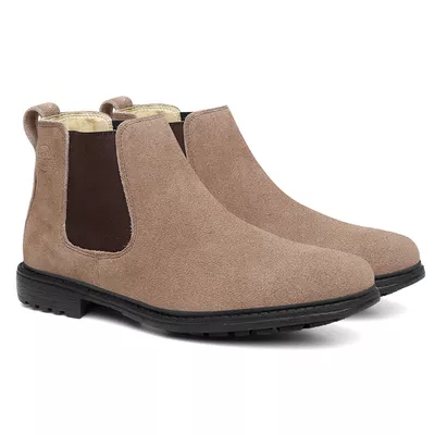Botina Chelsea Camurça Argentina Areia Extremo Con... - TURUNA BOOTS
