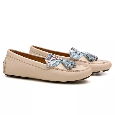 Mocassim Driver Feminino Off White VW203