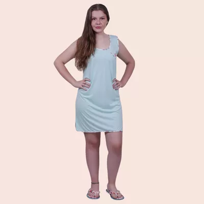 Camisola Noemi Verde regata decote redondo em PV -... - Gilda Moda Íntima