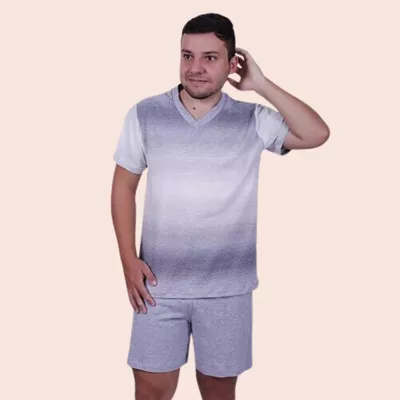 Pijama Masculino Gustavo Cinza em algodão - 7767.3... - Gilda Moda Íntima