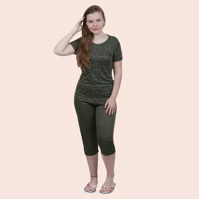 Pijama Feminino Heloísa Verde de Liganete - 9151.4... - Gilda Moda Íntima