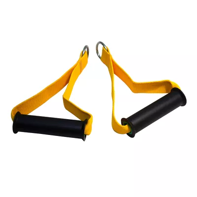 Par Puxadores Estribo Nylon Profissional Amarelo - KLMASTERFITNESS
