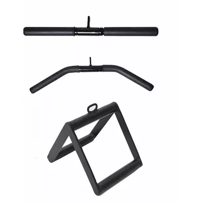 Kit Puxadores Musculação Academia Reto Curvo Puley... - KLMASTERFITNESS