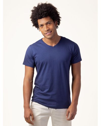 Camiseta Elementar Gola V - Azul Marinho - Atento Store 