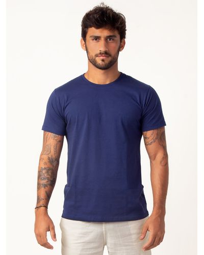 Camiseta Elementar Gola Redonda - Azul Marinho - Atento Store 