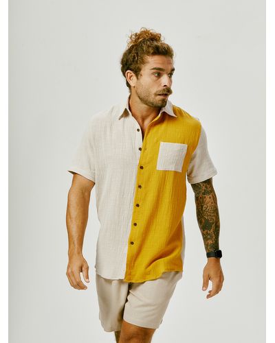 Camisa Mar Bicolor - Mostarda - Atento Store 