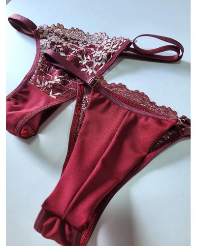 Calcinha Jade Bicolor - Marsala - DONA DE MIM (@donaademimstore)