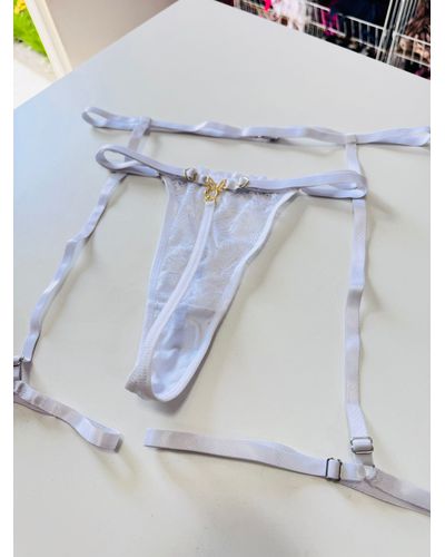 Kit Cinta Liga + Calcinha PlayBboy - Branco - DONA DE MIM (@donaademimstore)