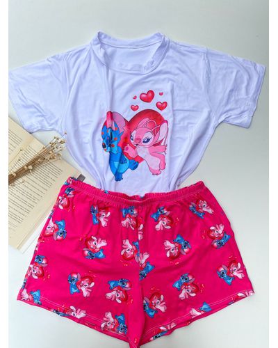 Pijama Personagem - Stitch Casal Pink - DONA DE MIM (@donaademimstore)