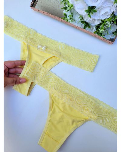 Calcinha Fio Renda - Amarelo - DONA DE MIM (@donaademimstore)