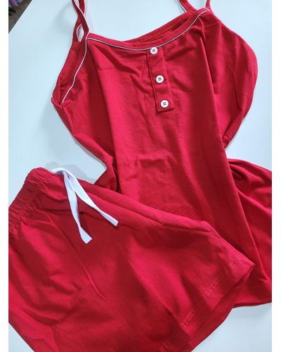 Pijama de Algodão - Vermelho - DONA DE MIM (@donaademimstore)
