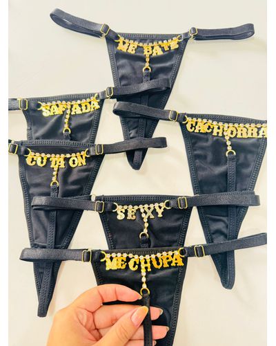 Calcinha Strass Poliamida - Preto - DONA DE MIM (@donaademimstore)