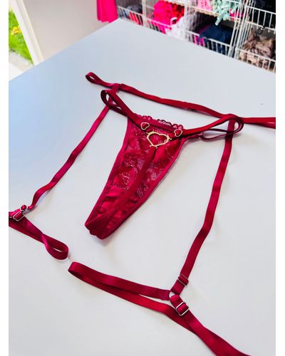 Kit Cinta Liga + Calcinha Big Love - Vermelho - DONA DE MIM (@donaademimstore)