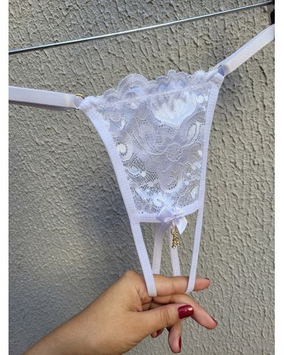 Calcinha Secretária Pingente - Branco - DONA DE MIM (@donaademimstore)