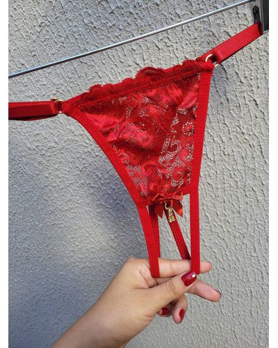 Calcinha Secretária Pingente - Vermelho - DONA DE MIM (@donaademimstore)