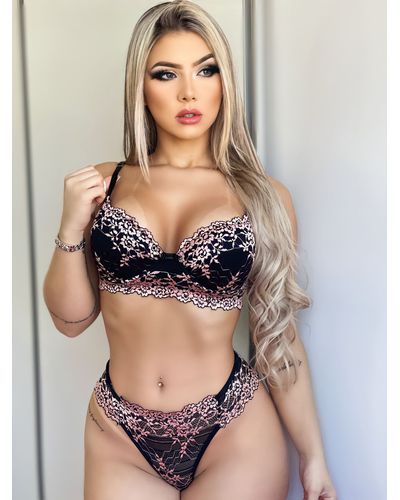 Conjunto Patrícia - Preto/Lilás - DONA DE MIM (@donaademimstore)