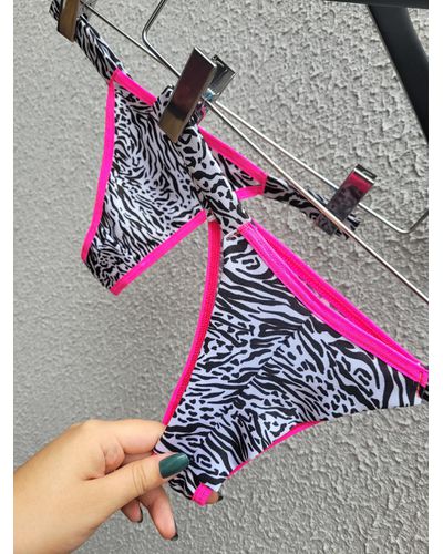 Calcinha Biquini - Zebra Rosa Neon - DONA DE MIM (@donaademimstore)