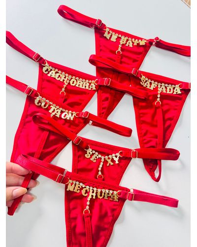 Calcinha Strass Poliamida - Vermelho - DONA DE MIM (@donaademimstore)