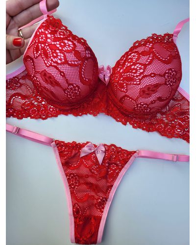 Conjunto Rayssa - Vermelho/Rosa - DONA DE MIM (@donaademimstore)