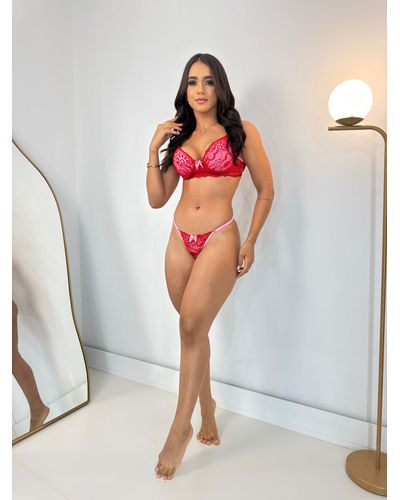 Conjunto Rayssa - Vermelho/Rosa - DONA DE MIM (@donaademimstore)