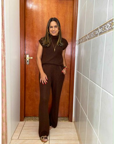Conjunto Agnes Marrom - ENTRE COMADRES