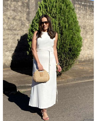 Vestido Linho Midi Cru - ENTRE COMADRES