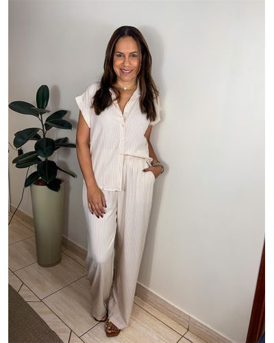Conjunto Camila Listrado Nude - ENTRE COMADRES