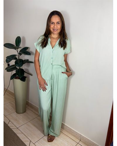 Conjunto Camila Listrado Verde