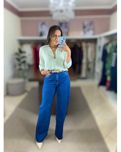Camisa Manga Longa Listrado Verde - ENTRE COMADRES