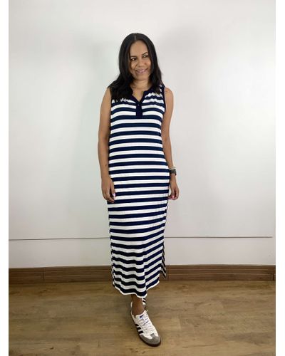 Vestido Oregon Listrado Azul - ENTRE COMADRES