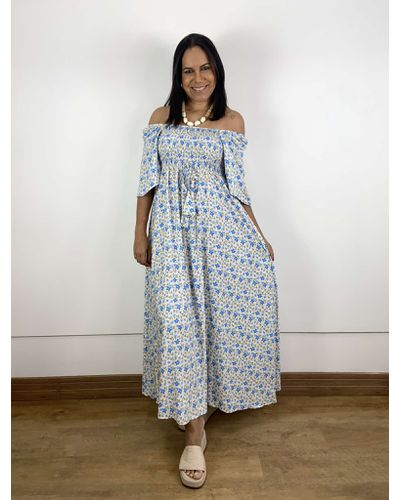 Vestido Thaise Estampado Azul - ENTRE COMADRES