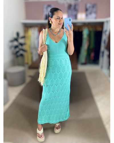 Vestido Tricot Flora Verde Claro - ENTRE COMADRES