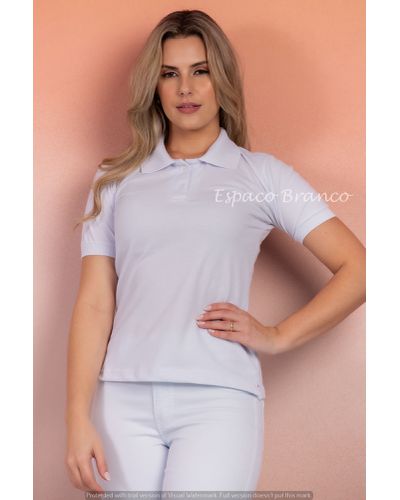 236 - Blusa Feminina Polo cor Branca - ESPAÇO BRANCO