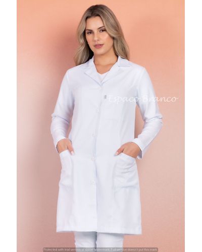 429EB - Jaleco Feminino Acinturado em Microfibra G... - ESPAÇO BRANCO