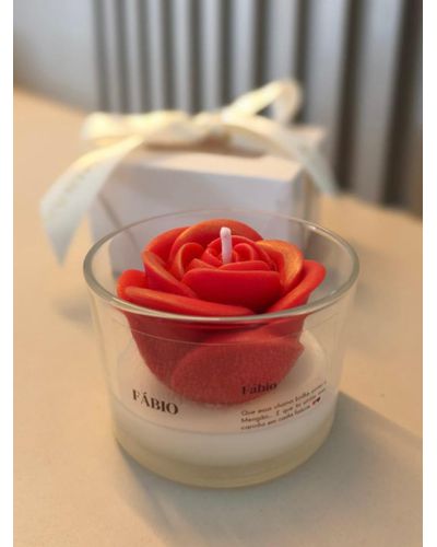 Vela Rosa Lumiere Vermelha 90g. - ILUMINAR VELAS & AROMAS