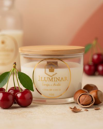 Vela Cereja e Avelã 90g - ILUMINAR VELAS & AROMAS