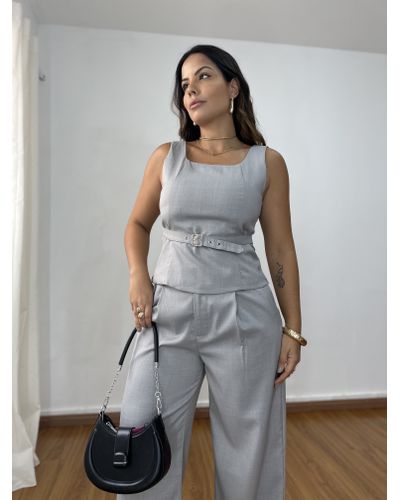Blusa Ajustável Liz Cinza