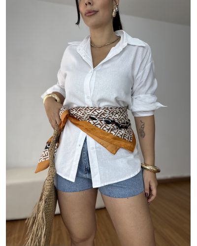 Camisa Feminina Linho Branca 01